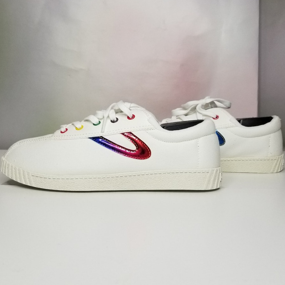 Tretorn Women  Nylite   Sneakers Size 7.5   White Rainbow  NWT